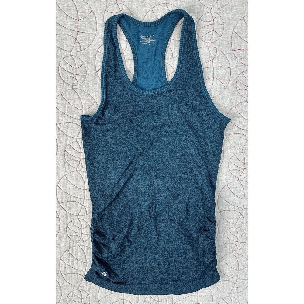 Athleta Speedlight Texture Seamless Tank Top Coastal Teal Women’s XS